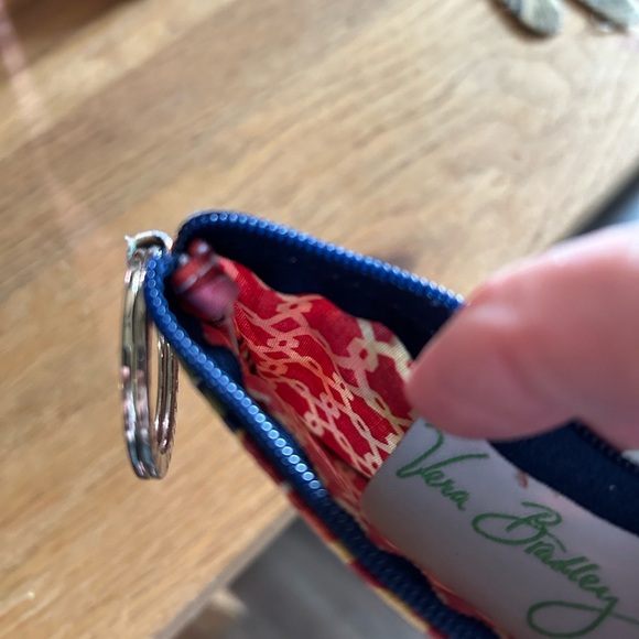 Vera Bradley Red and Blue ID Holder with Keyring - Picture 4 of 5